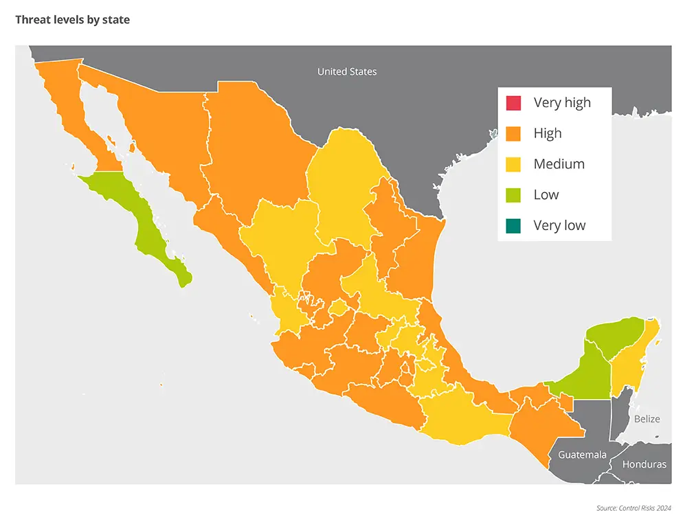 Threat levels by state