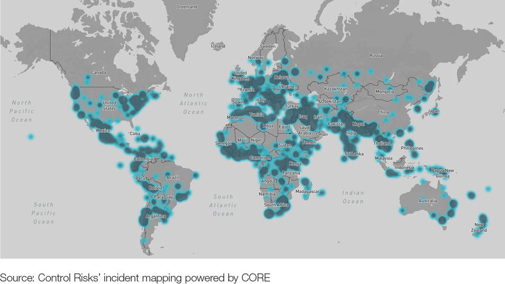 Global unrest incidents
