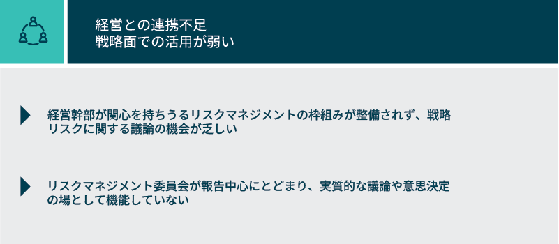 経営との連携不足 戦略面での活用が弱い