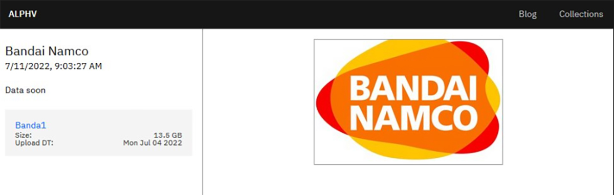 Ransomware group leaks Bandai Namco’s data on its dedicated leak site